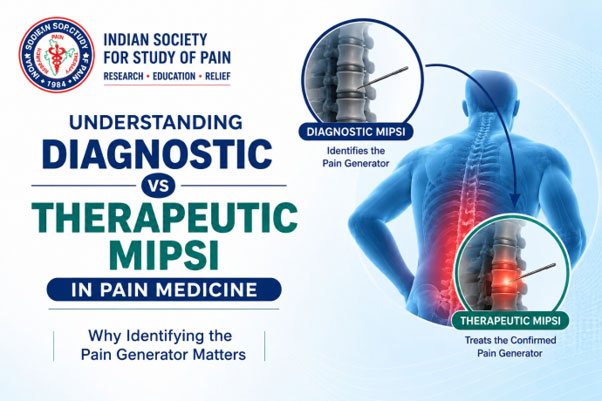Diagnostic vs Therapeutic MIPSI in Pain Medicine illustrating how Pain Physicians identify the pain generator before delivering targeted image-guided treatment.